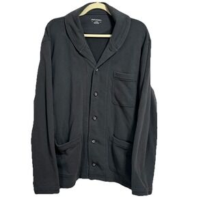 Untuckit Gray Tosin Shawl Collar Button Front Jacket Cardigan Sweater Size Large